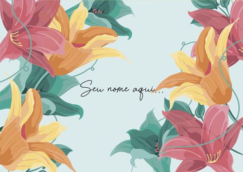 Canga Floral Personalizamos com nome 90x135cm FLORAL52