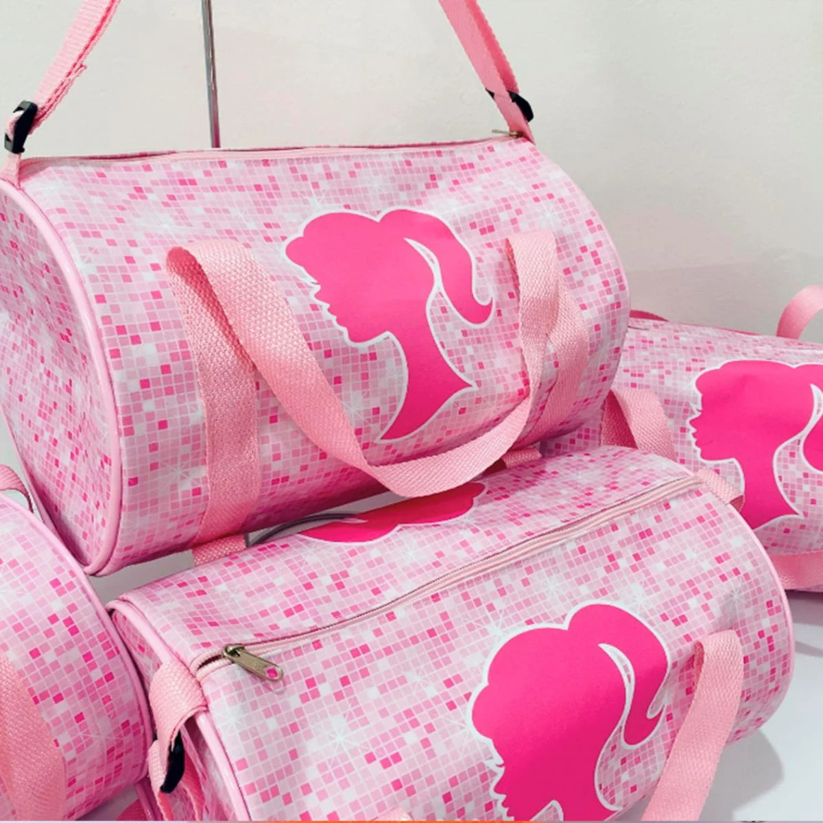 Bolsa de viagem pequena personalizada tubolar redonda