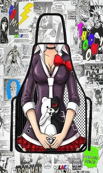 Avental divertido Junko Enoshima Danganronpa para churrasco e fantasia