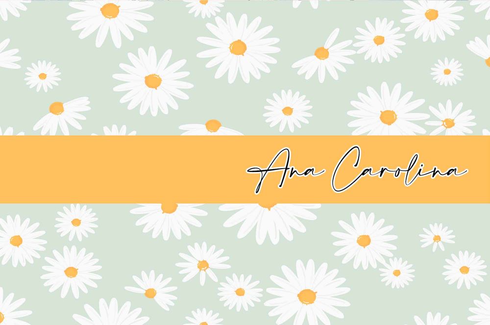 Canga Personalizada floral aquarela margaridas delicadas com nome  90x130cm mcf9