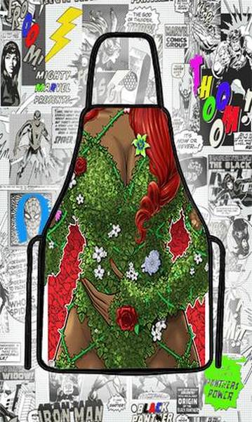 Avental divertido Hera Venenosa Poison Ivy para churrasco e fantasia