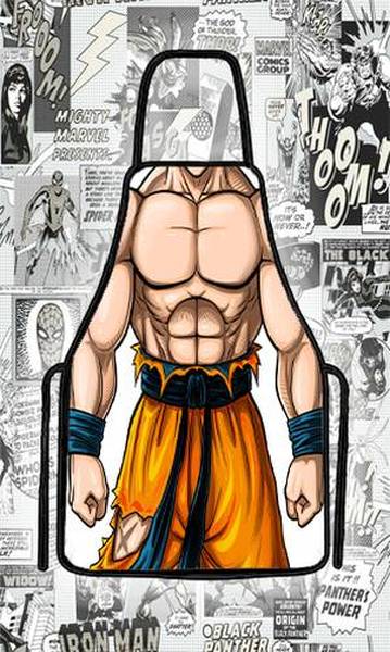 Avental divertido Goku Dragon Ball para churrasco e fantasia