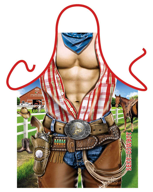 Avental divertido COWBOY SEXY PEÃO SARADO churrasco fantasia
