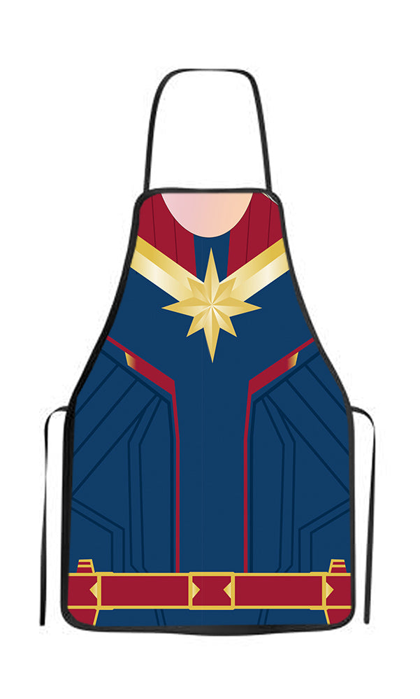 Avental divertido CAPITÃ MARVEL adulto churrasco ou fantasia