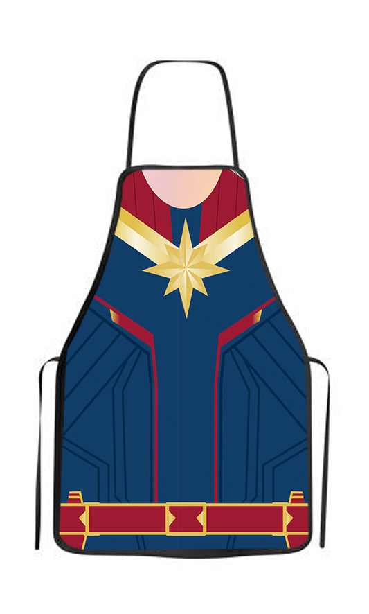 Avental divertido CAPITÃ MARVEL adulto churrasco ou fantasia